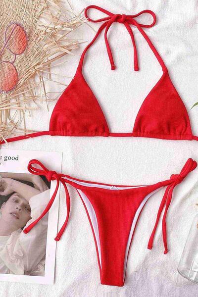 Angelsin Bağlamalı Bikini Altı Kırmızı - MS41629-Kırmızı