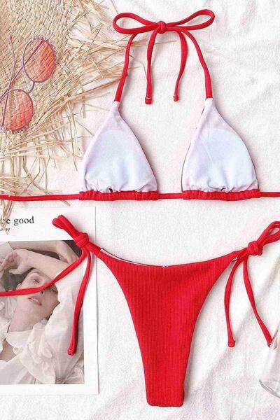 Angelsin Bağlamalı Bikini Altı Kırmızı - MS41629-Kırmızı