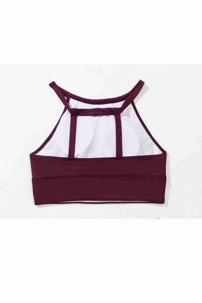 Angelsin Tankini Bikini Üstü Bordo