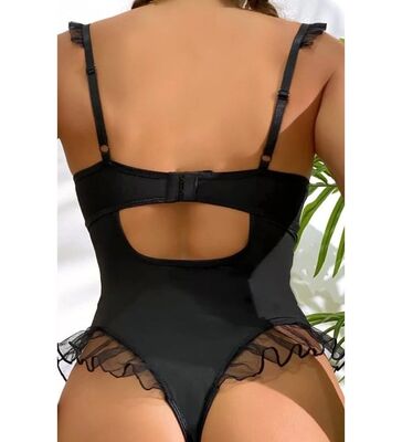 Fantazi Tül Detaylı Bodysuit - Thumbnail