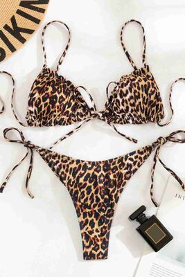 Leopar Desenli Bağlamalı Tasarım Bikini Takımı Çok Renkli - MS4376 - Thumbnail