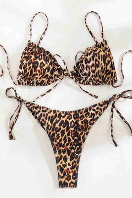 Leopar Desenli Bağlamalı Tasarım Bikini Takımı Çok Renkli - MS4376 - Thumbnail