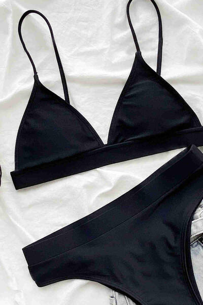 Üçgen Kesim Siyah Bikini Üstü Siyah - MS43749